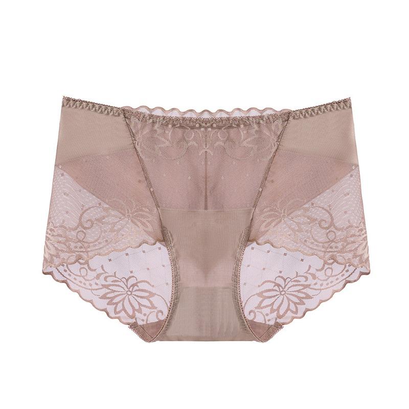 Pure Romantic Briefs Lace Macaron Colored Women's Underwear Fashionable Mid Waist Lingerie Sexy Seamless Comfortable Panties