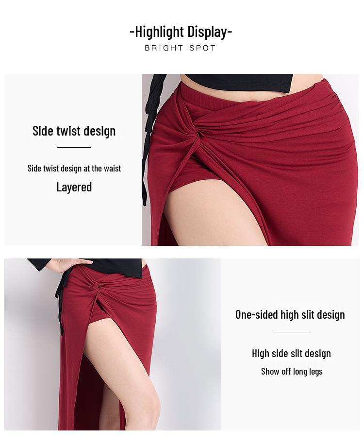 Huayu 2025 Slimming Modal Belly Dance Skirt with Sexy Slit