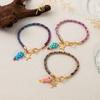 18K Gold-plated Stainless Steel Fish and Starfish Charm Colorful Woven Rope Bracelet, Summer Beach Bohemian Women's Jewelry