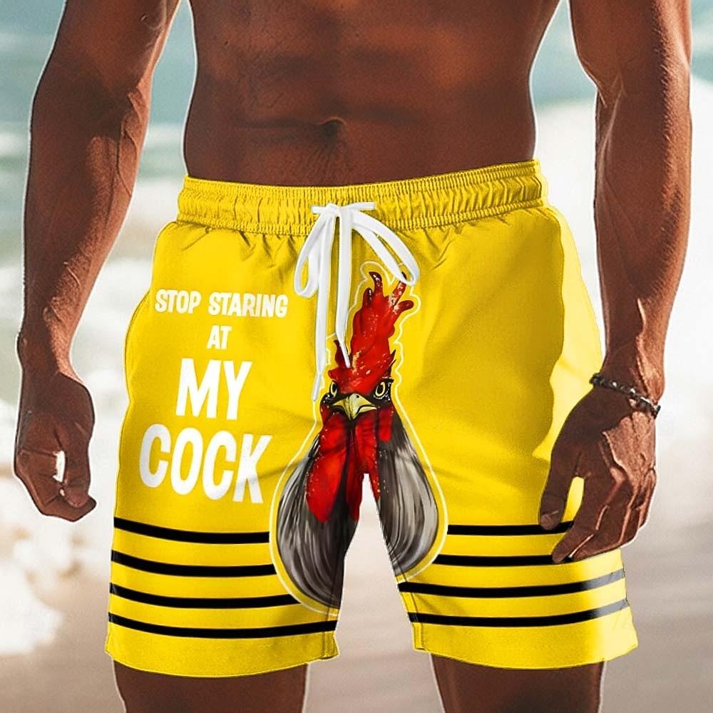 Men's Animal Duck Funny Gestures Swimming Trunks Board Shorts Shorts Mid Waist Streetwear Hawaiian Casual