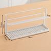 Kitchen Simple Double-layer Drain Cup Holder with Tray Multi-functional Desktop Thermos Cup Glasses Layered Metal Storage Rack