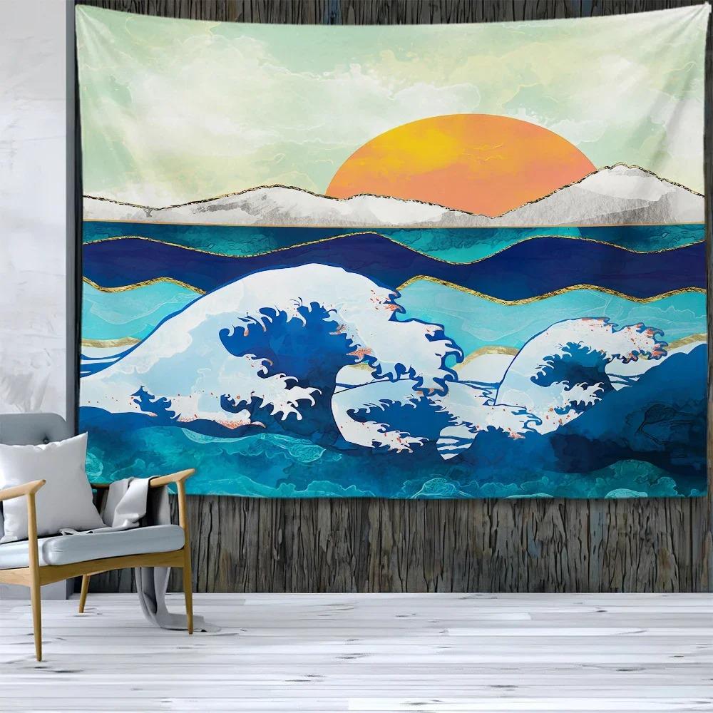 Абстрактная картина Узор восхода солнца Декоративный гобелен Украшение стены для дома — фото 11