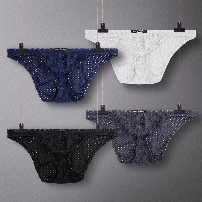 Ice Silk Mesh Breathable Transparent Briefs - Trendy, Sexy Underwear for Young Men