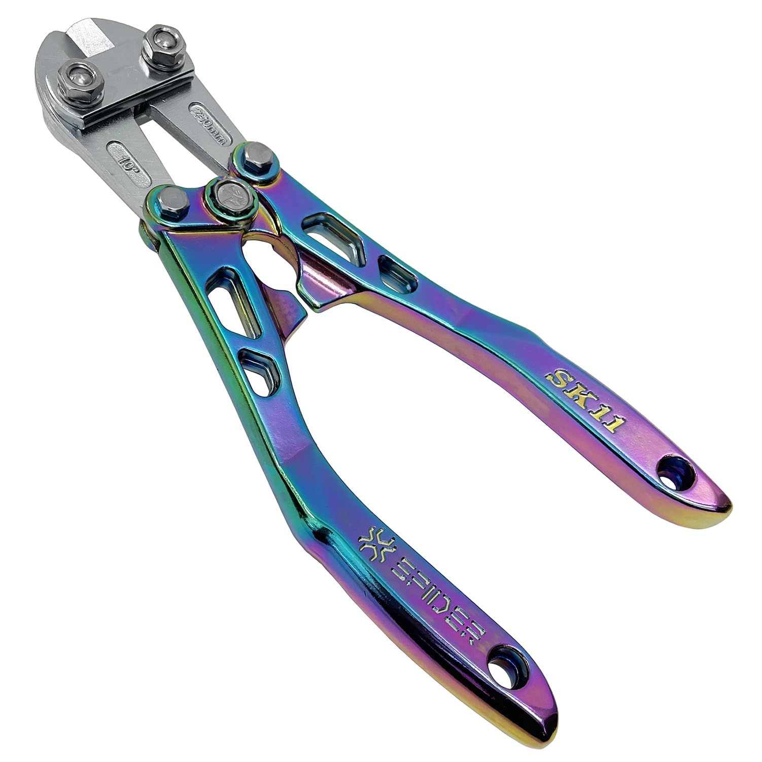 

SK11 SPIDER Aluminum Bolt Cutter with Curved Handle, Rainbow, 250mm (SPD-B250P)