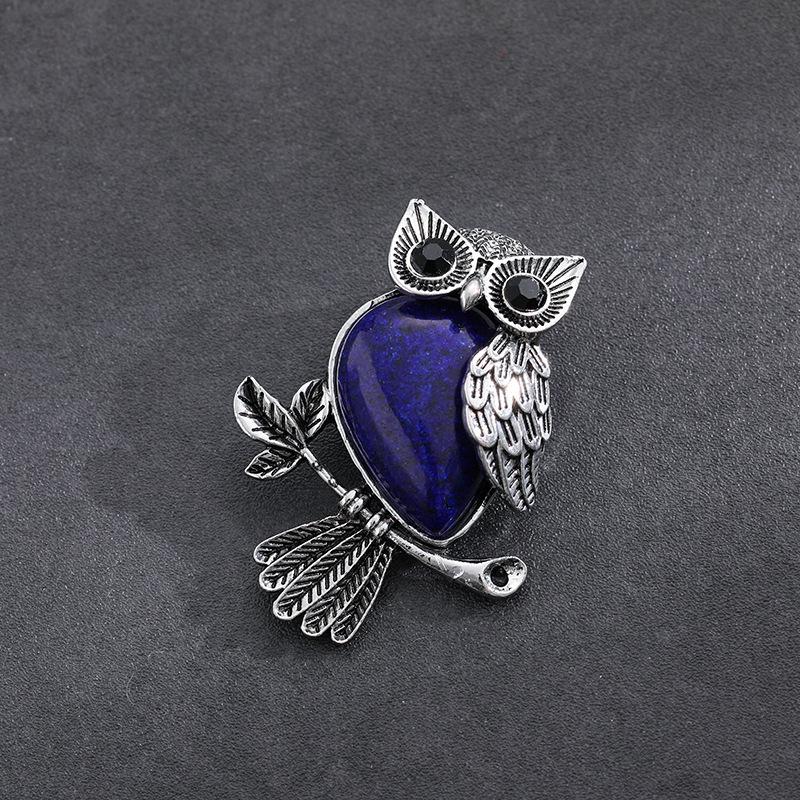 Vintage Cross Owl Crystal Stone Pendant Necklace for Men and Women - Classic Creative Design