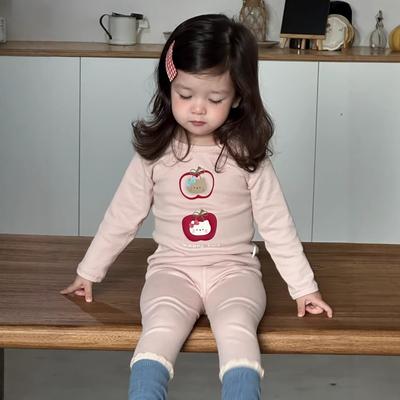 [Verbesserte Version] Kinderpyjama und Mädchen-Longjohns Klasse A, Longjohns, Woll-Pull-up-Rack Homewear-Set
