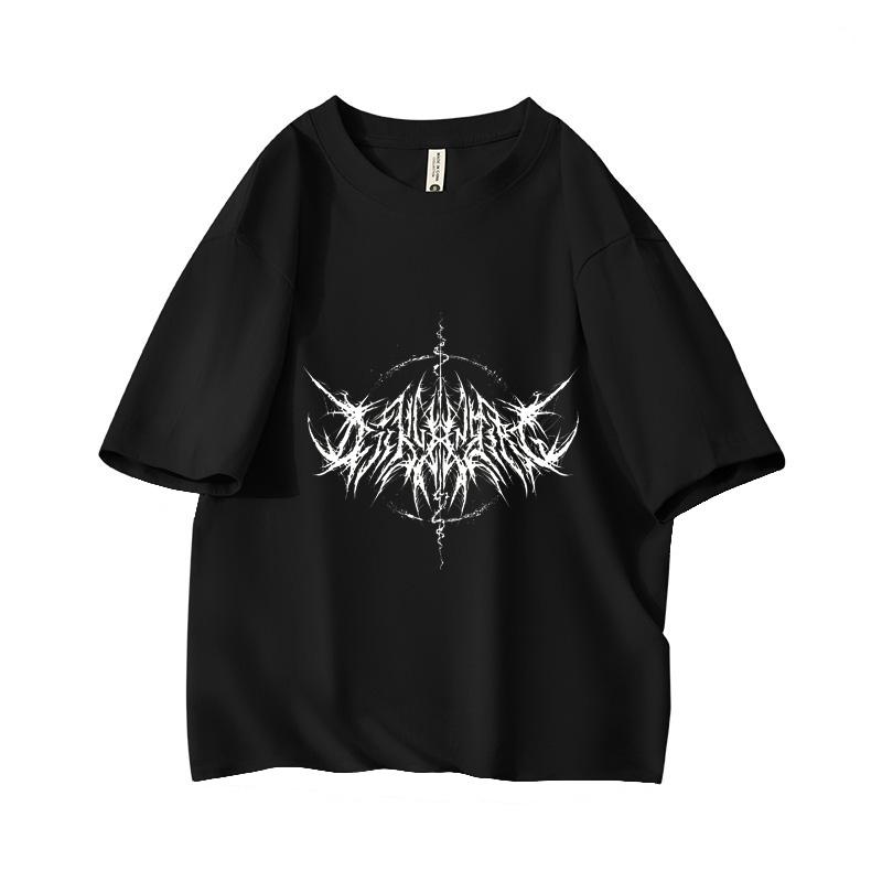Gothic Black Metal Death Oversized Short Sleeve O Neck T Shirt Graphic Print 100 Cotton Vintage Women Unisex Tops clothes Summer