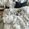 Washed Cotton Four-piece Set, Small Fresh Quilt Cover, Dormitory Bed Sheet Three-piece Set, Bedding