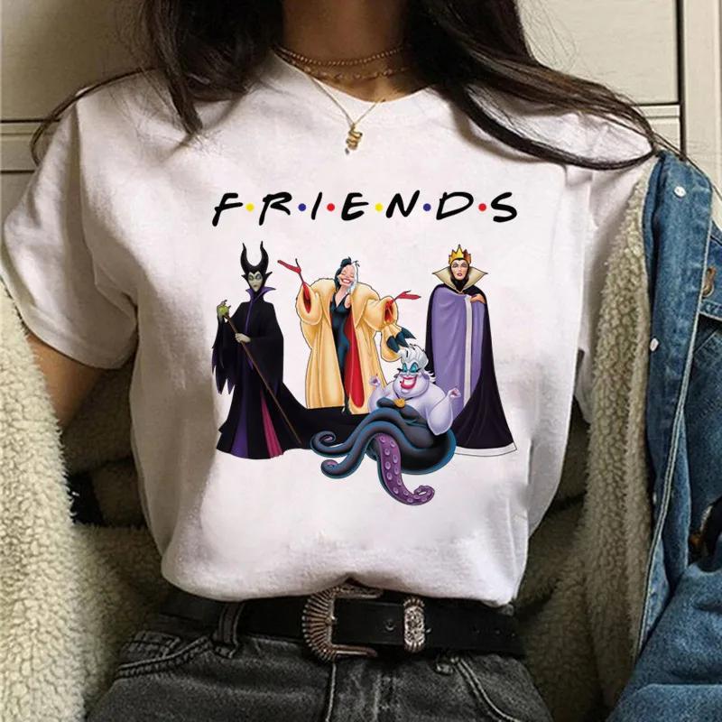 Fashion Disney Villain Queen Women T-shirt Harajuku 90s Ladies Aesthetic Friends T-shirt Kawaii Summer Short Sleeves T Shirt XL