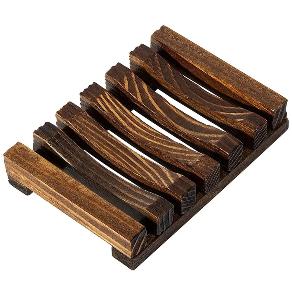 New Wooden Soap Box New Retro Soap Holder Durable Fashion Wooden Bamboo Charcoal Soap Holder Household Bathroom Accessories