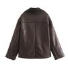 Women's European and American Autumn/Winter Loose Fur-Lined Warm Jacket with Lapel - Trendy Fashion Coat