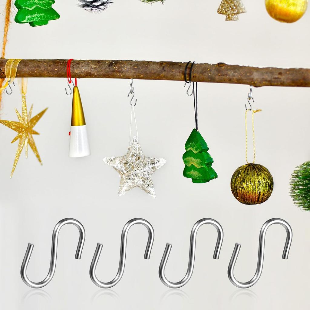 S Ornament Hooks for Hanging, 100 Pcs Mini S Hook for Crafts Metal Shaped Hanger Ornament for Jewelry Wire Hangers for DIY Jewelry Small S-Shaped
