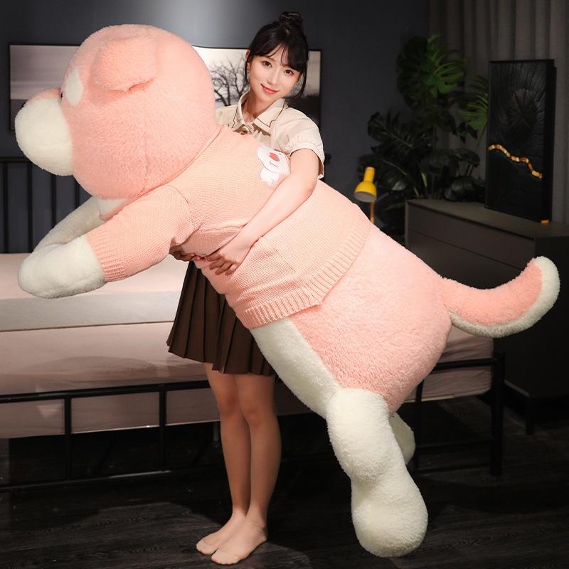 Large Sweater Dog Throw Pillow Plush Toy Doll Puppy Dog Teddy Dog Doll Children Soothing Rag Doll