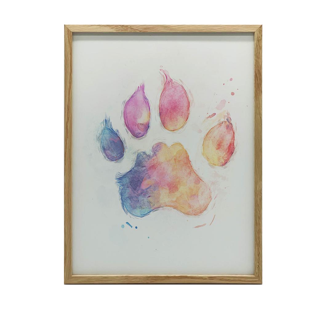 Poster Paw Print In Colors Poster Paw Print In Colors, 30X40 Cm, Unframed, Premium Canvas On Stretcher