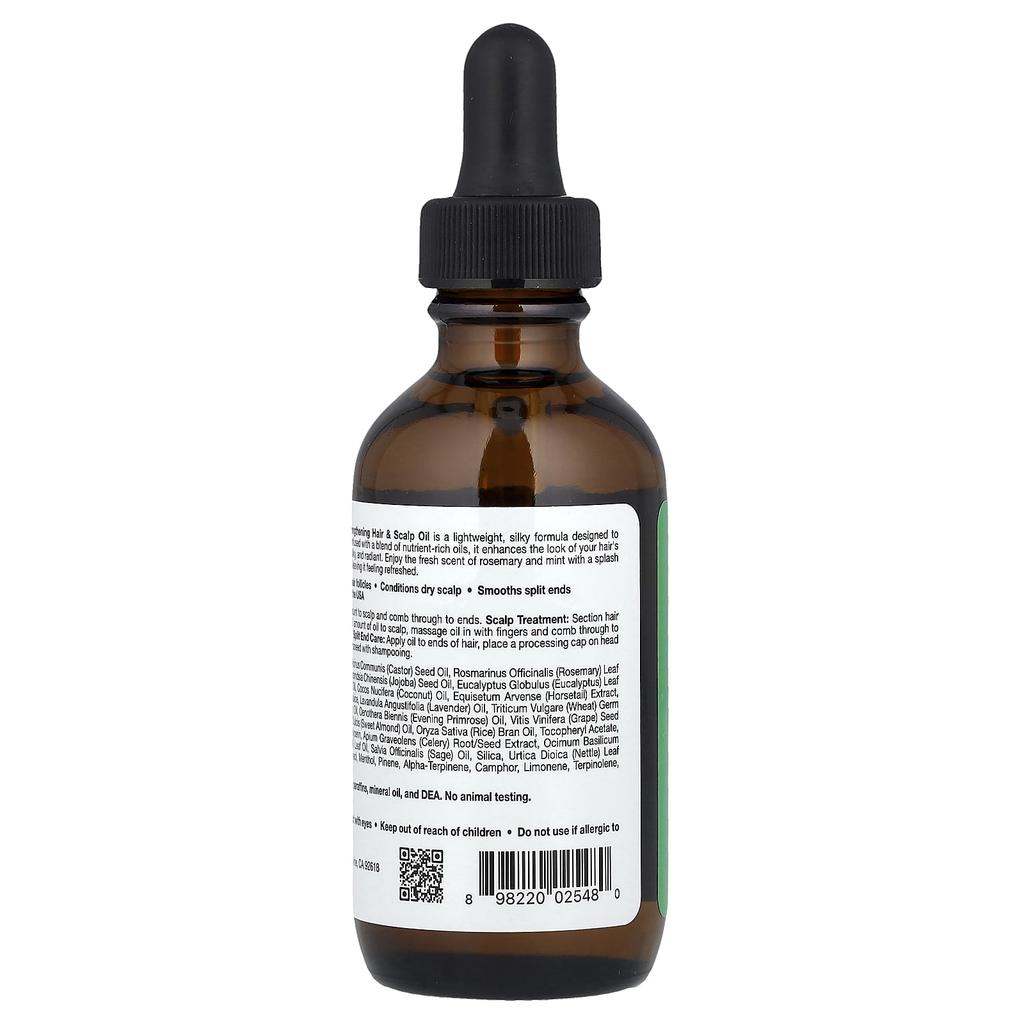 Beauty, Hair and Scalp Strengthening Oil, Biotin, Rosemary Mint, 59 Ml (2 Fl Oz)