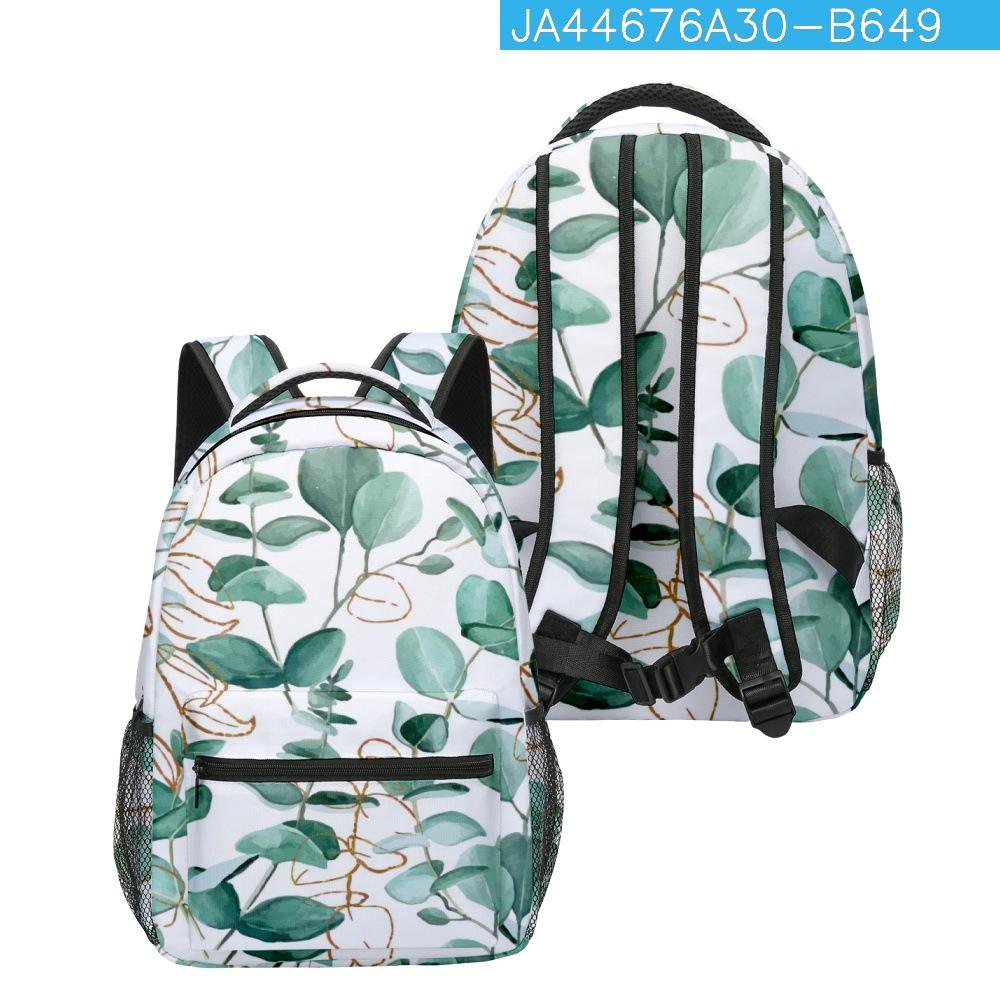 

Cartoon Novelty Kpop Youthful School Bags Unisex Leaves Travel Bags 3D Print Oxford Waterproof Notebook Shoulder Backpacks бежевый
