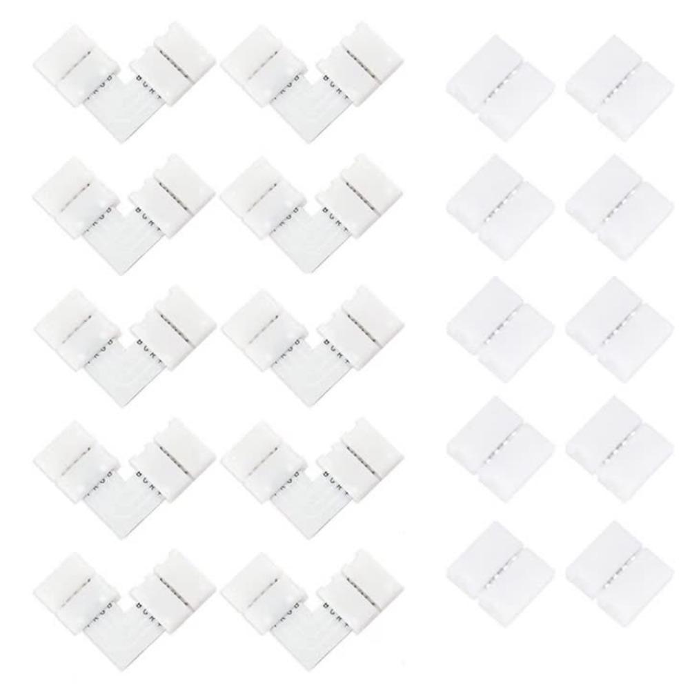 

10mm Width LED Strip Extension Connector 5-24V Voltage Solderless LED Connector Corner Connections белый