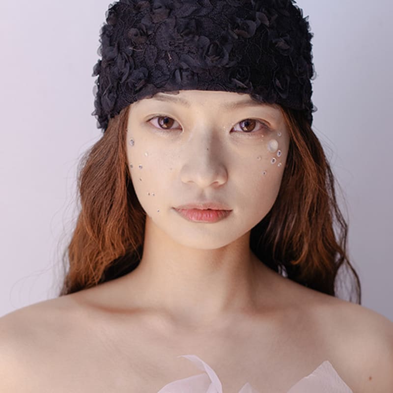 Poesiedame ROSE VEIL HEAD BAND IN BLACK