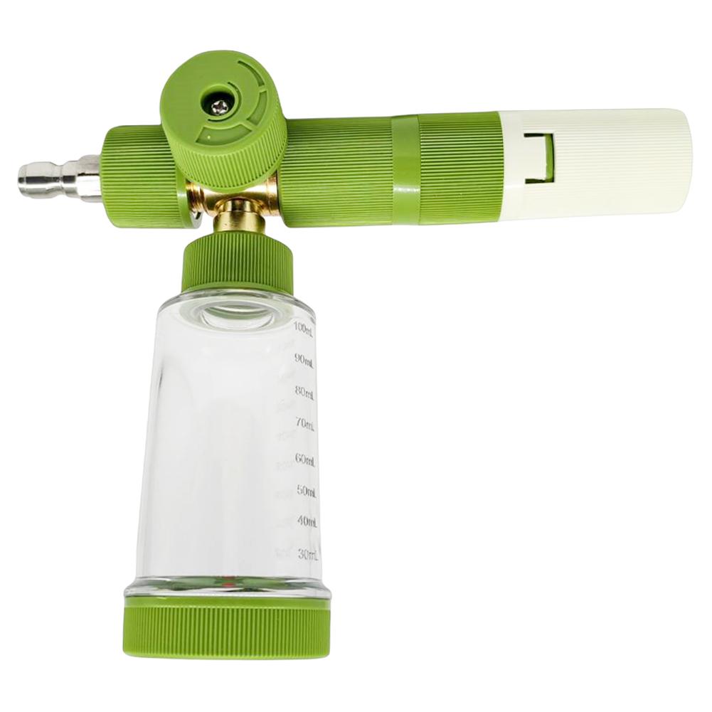 

100ml Water Foam Pot with 1/4 Inch Quick Connector Soap Foam Spray Bottle Adjustable Pressure Washer Gun for Car Wash зелёный