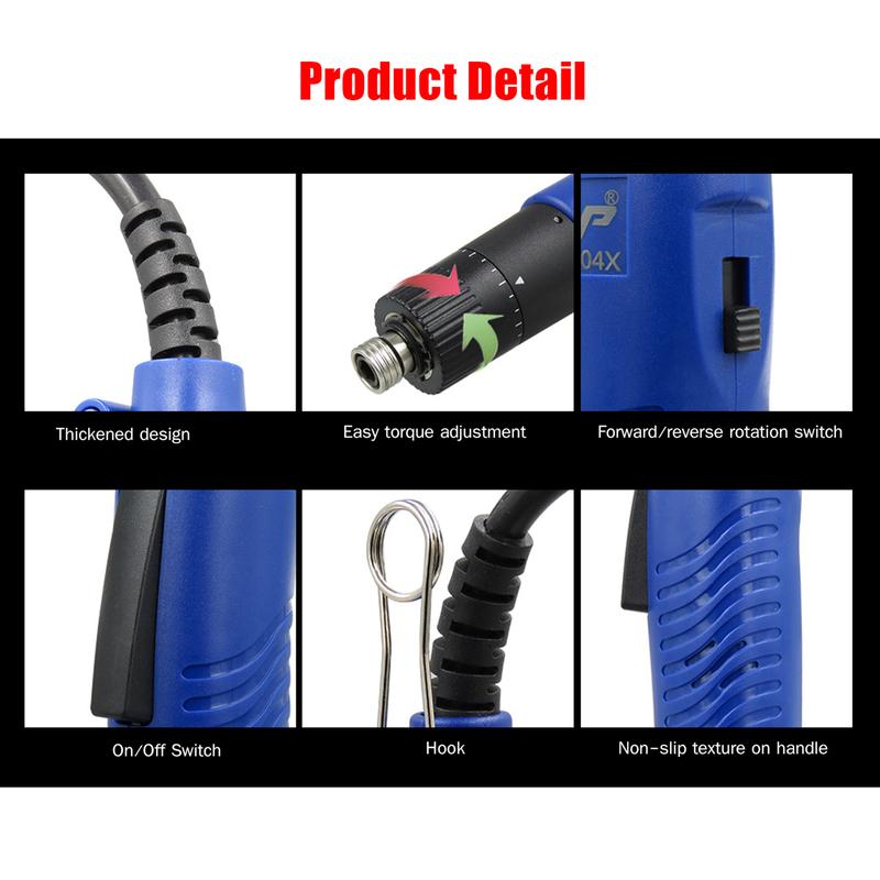 Electric Screwdriver Handheld Corded Electric Screw Driver Adjustable Torsion 1/4-in Screw Bit Diameter Repair Tool