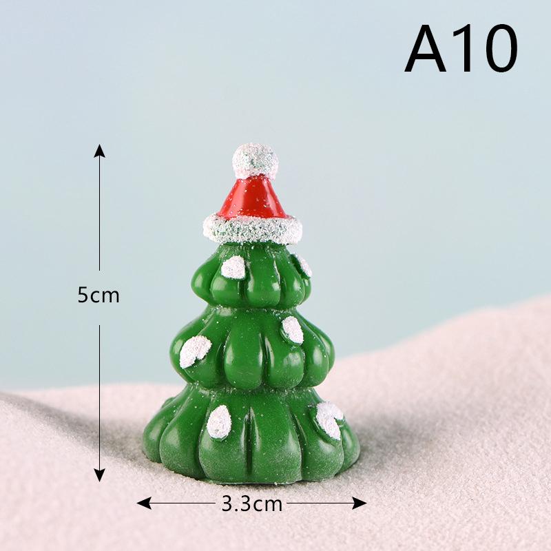 

Мини-статуэтка Санта-Клауса из смолы, снеговика, микромодель ландшафта, миниатюрная садовая статуэтка, украшения для дома на Новый год A10