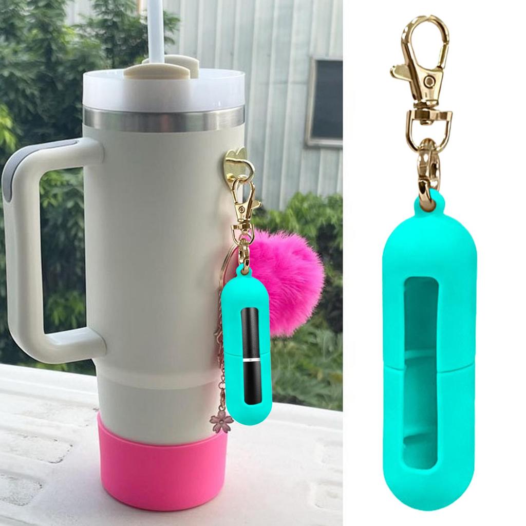 Silicone Lip Balm Keychain Holder Travel Portable Case for Purse Backpack Keys, Gym Workplace Outdoor Commute Essential