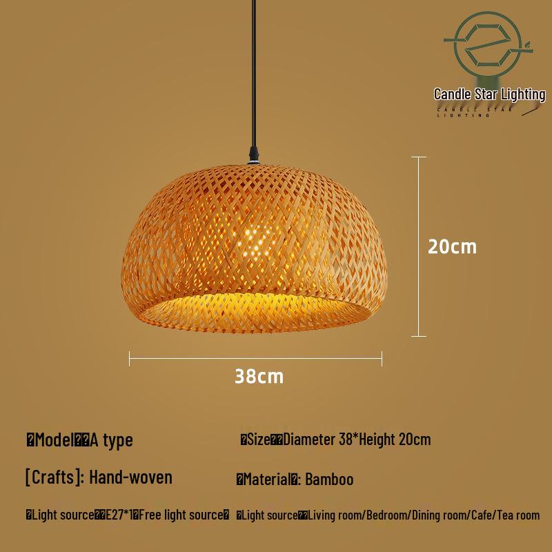 Zen Style Bamboo Rattan Pendant Light for Tea Rooms and Restaurants