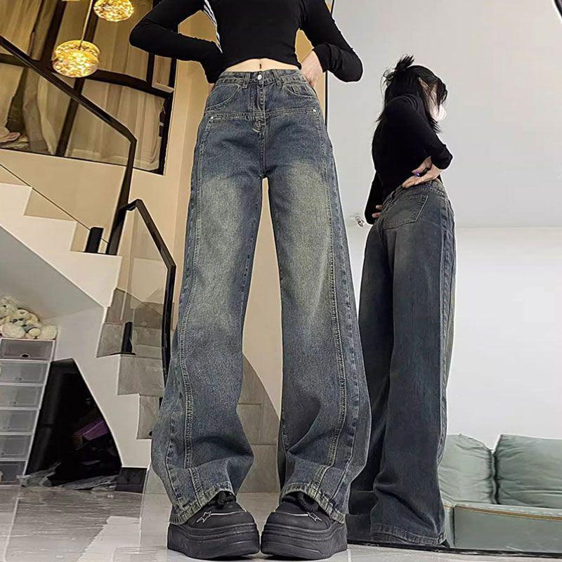 

2025 Retro Wide-Leg High Waist Women s Jeans - Autumn Loose Fit XXL