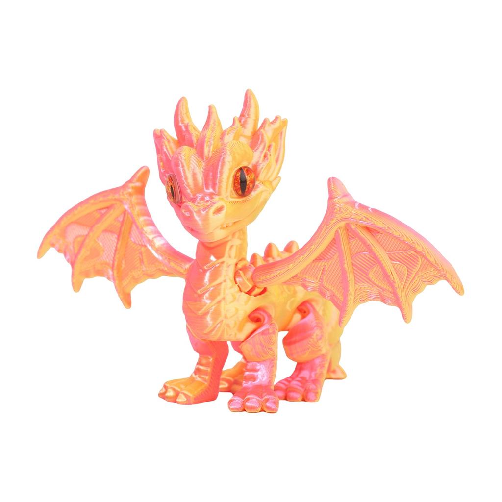 3D Printed Western Dragon Small Flying Dragon Joint Movable Model Ornament Toy