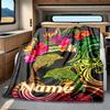 Tropical Floral Dolphin Rv Customize Your Name Blanket Comfortable Soft Lightweight Allseason Multipurpose Blanket For Travel Camping Picnics Sofa Rv