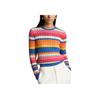 Polo Ralph Lauren SS24 Logo Embroidered Striped Cable Knit Slim Fit Crew Neck Long Sleeve Sweater Women Sweater Multicolor WMPOSWENC020961-400