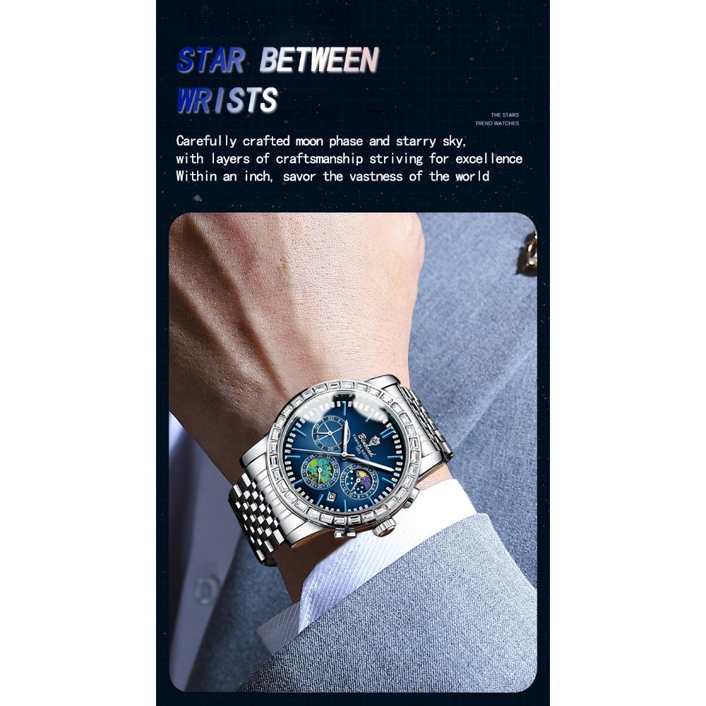 BINBOND Luxury Scratch-Resistant Quartz Wristwatches For Men Luminous Waterproof Auto Date Men's Watch Sports Casual