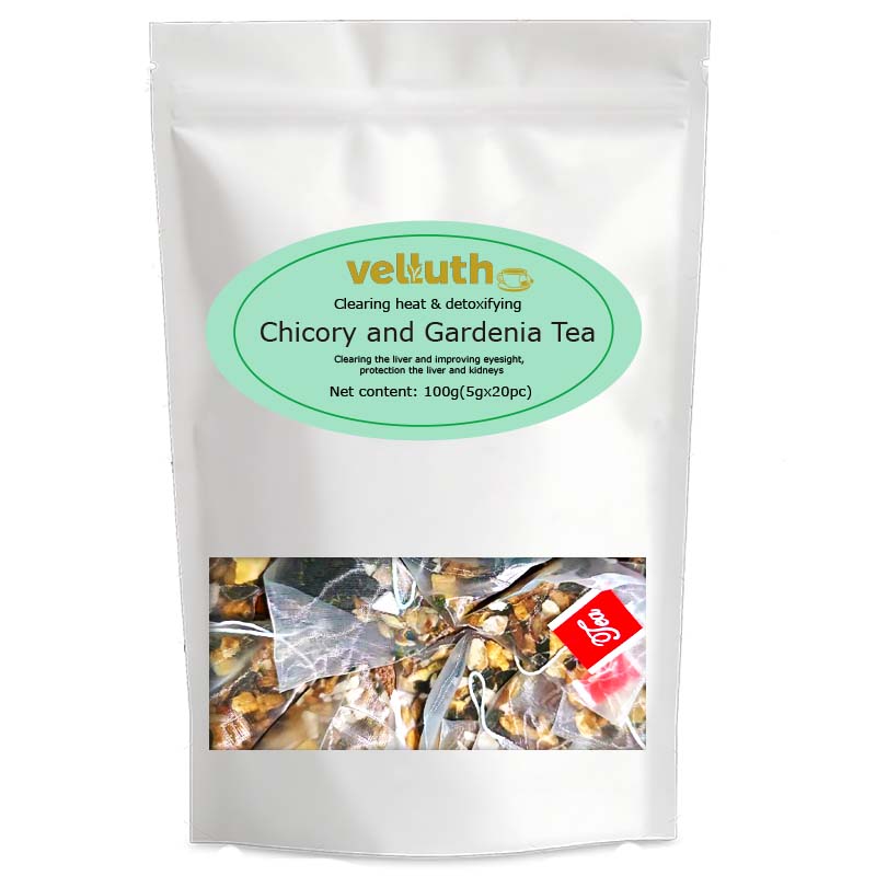 Chicory Gardenia tea, rich in antioxidants, enhances immunity, caffeine free, sugar free, vegan, 20 packs 1 pack
