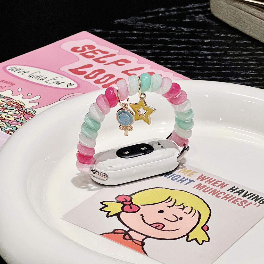 Wspaniała gumka scrunchie do Xiaomi Smart band 10 9 8 NFC Elastyczna rozciągliwa bransoletka pulseira correa dla Xiaomi Mi band 10 9 8