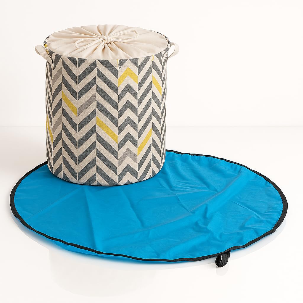 

коврик для хранения и игр Диаметр 150 см Коврик для уборки Коробка для хранения Ведро для хранения Ящик для игрушек Легко убирать Стиль со шнурком Блоки Мягкие игрушки Идеально для игр