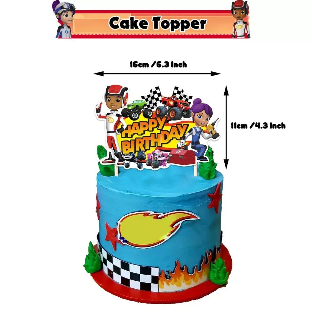 Blaze Monster Balloons Machines Race Car Birthday Party Decoration Tableware Tablecloth Plate Cup Napkin Bag Racing Party Favors