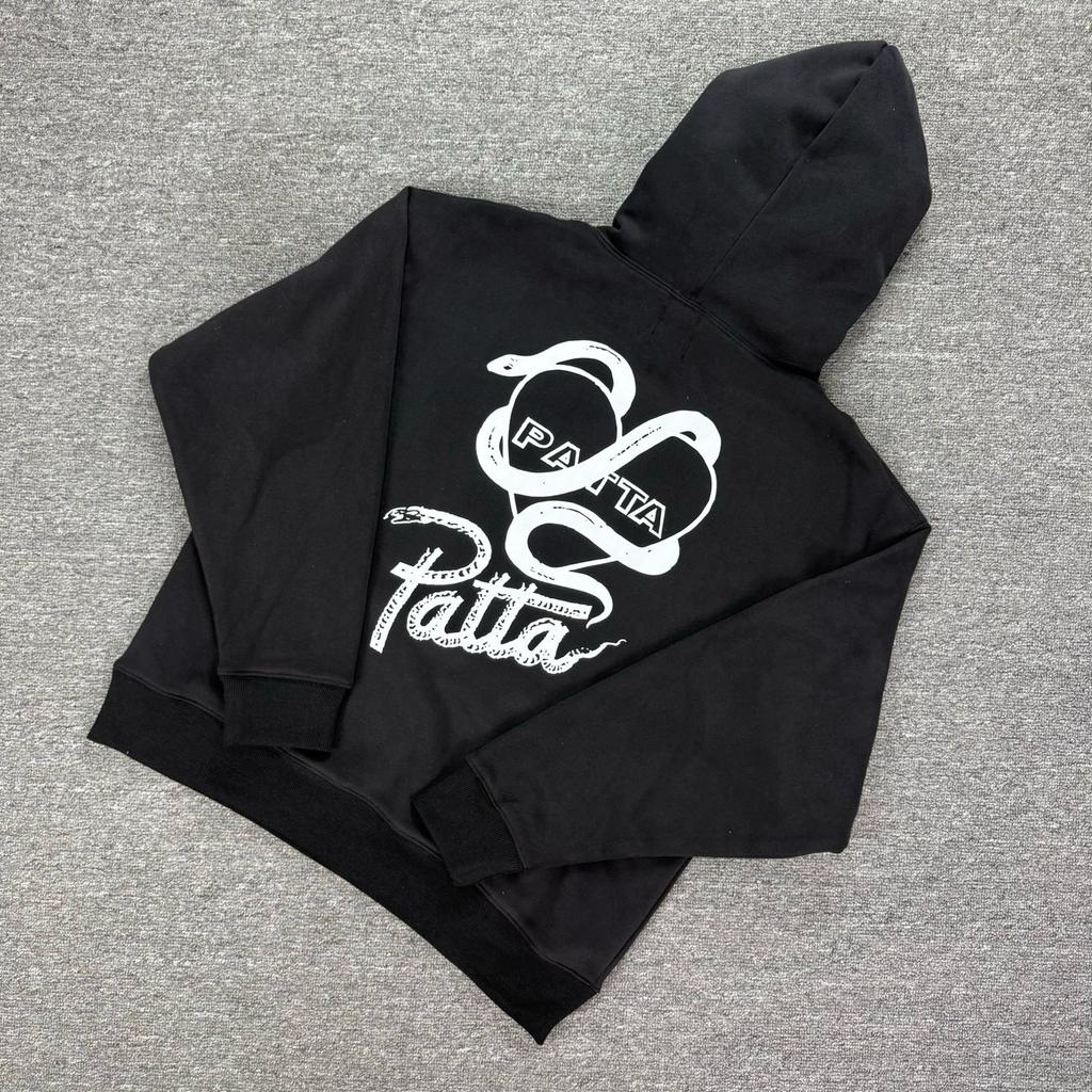 Cross-border beauty tide Patta European and American street fleece hoodie printing loose casual men's and women's hooded pullover sweater tide
