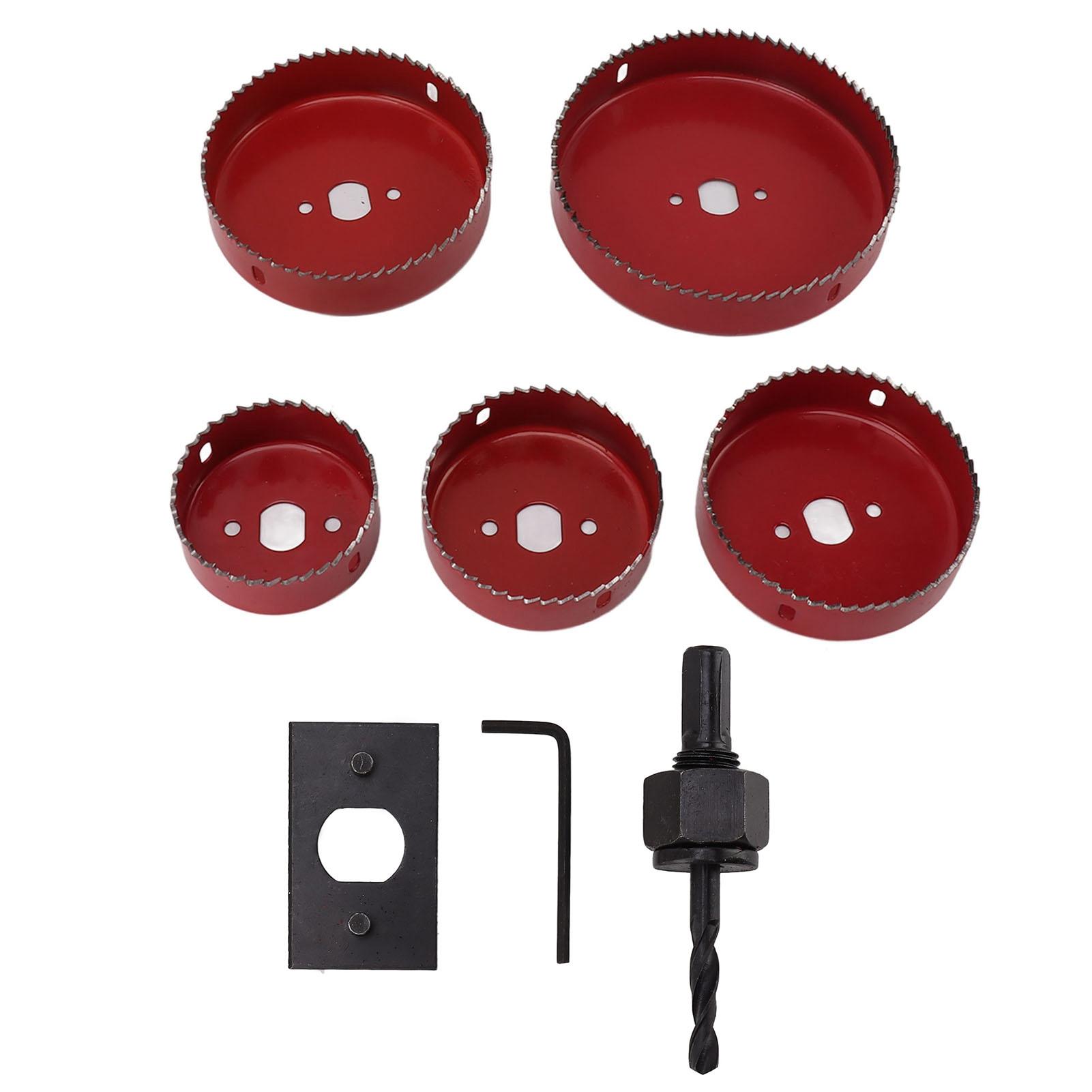 

8 Piece Set Hole Saw Center Drill Bit Cutting Hole Opener Woodworking Hole Cutter for Metal Plastic Wood Plate