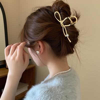 2023 New Trendy Irregular Bow Metal Hair Claws Korean Fashion Hair Clasp Hairpins Barrettes Hairgrips Hair Accessories For Women