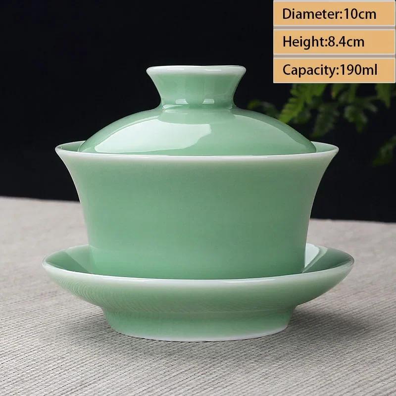 Jingdezhen Ceramic Gaiwan Teacup Handmade Tea Tureen Boutique Tea Bowl Chinese Porcelain Teaware Accessories Drinkware