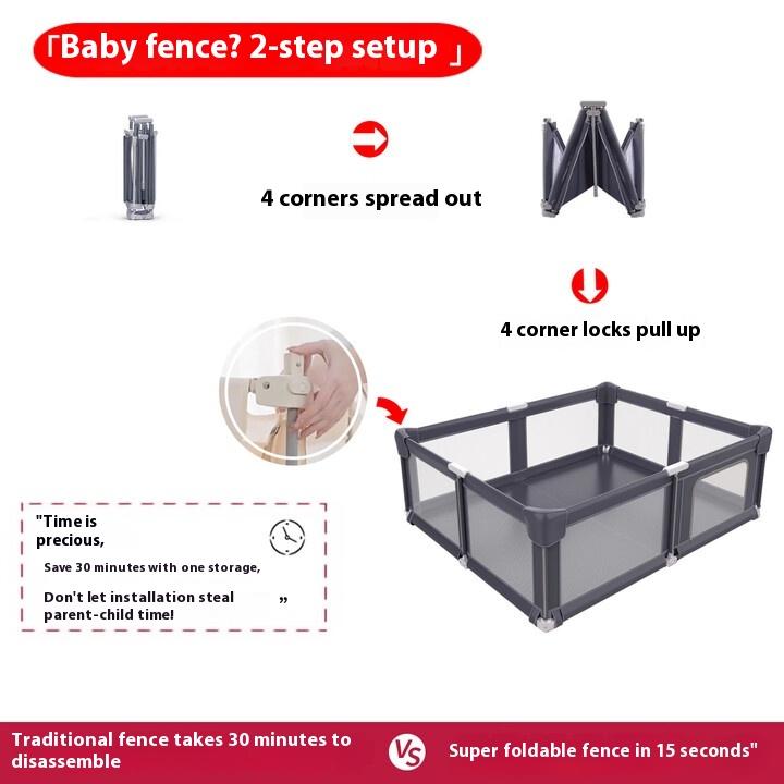 Free installation of folding baby fence, climbing mat on the ground, protective fence, living room crawling fence, baby children's game fence