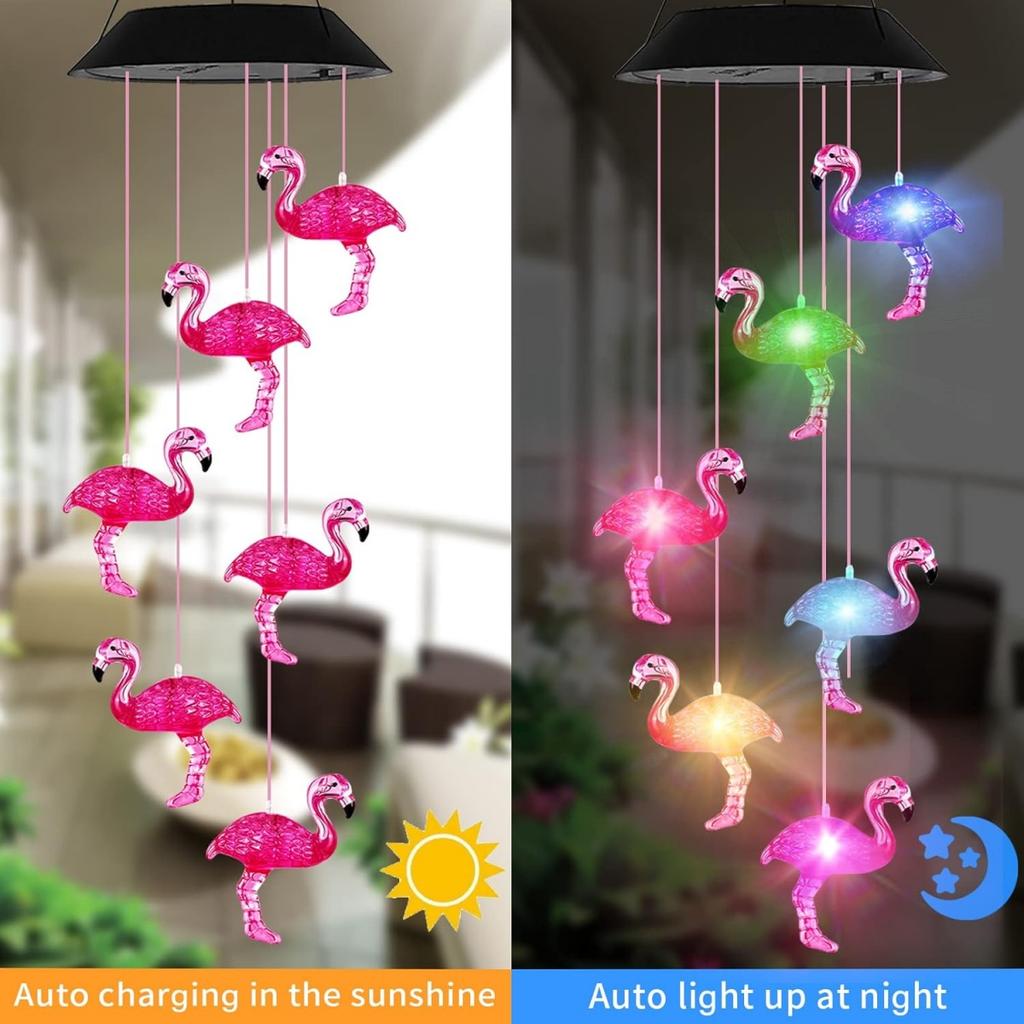 1ks Solární barevné světlo zvonkohry Venkovní vodotěsná závěsná mobilní lampa Pro domov Zahradu Dvůr Patio Festivalová dekorace