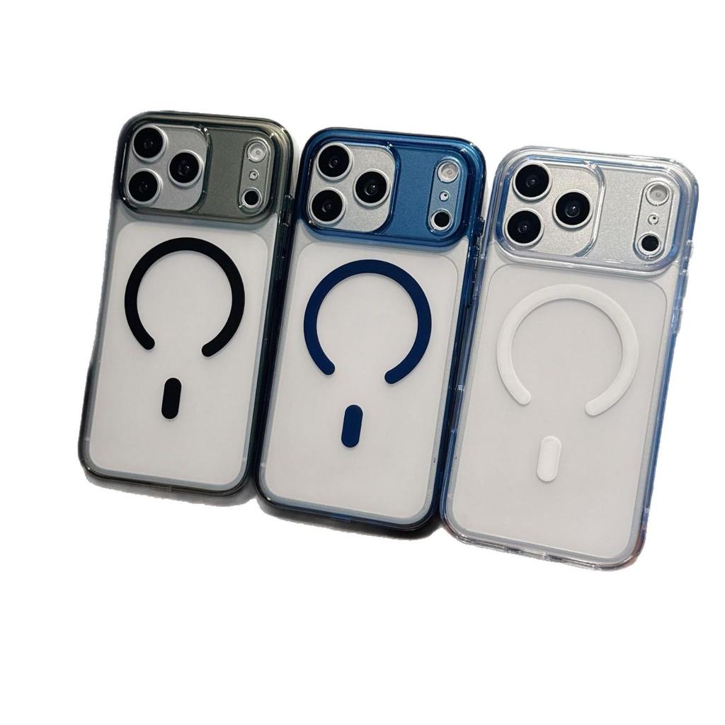 AI Touch Magnetic Transparent Case for iPhone 17 Pro Max - Soft Edge, Solid Color Protective Cover