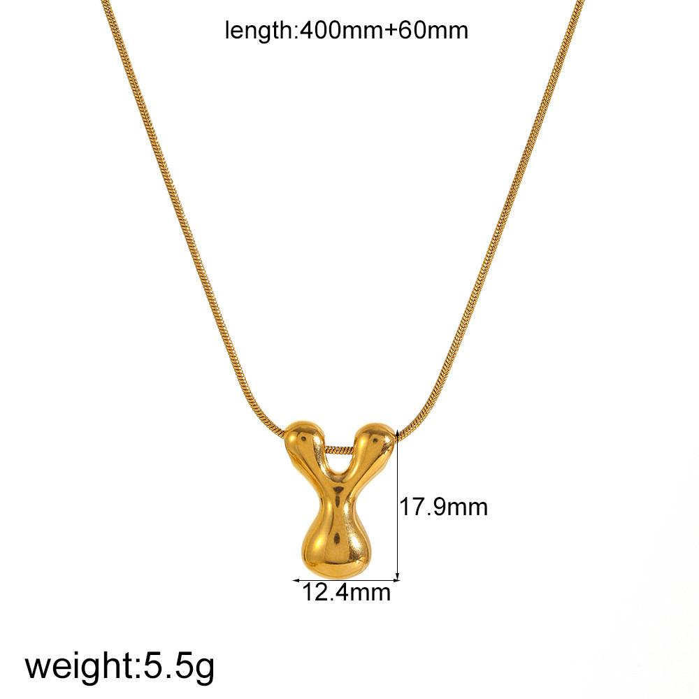 Personalized Gold Stainless Steel Letter Necklace With Diy Name Pendant For Men Women