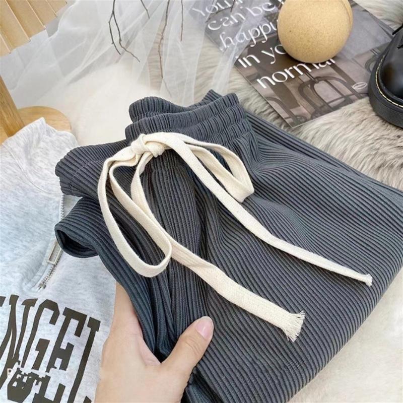 Corduroy Pant Autumn and Winter High-waisted Draped Dragging Trousers Casual Wide-legged Trousers