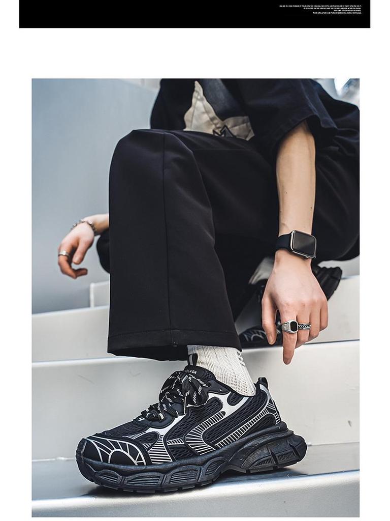 Men's 2024 Summer Mesh Breathable Casual Thick-Soled Sporty Dad Shoes