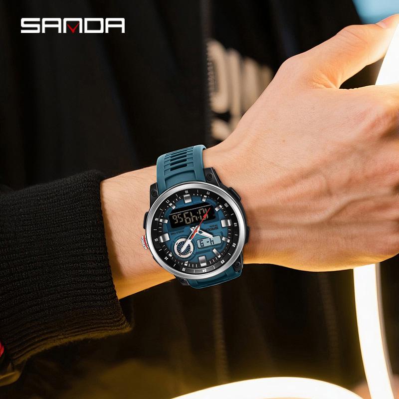 Sanda Unisex Digital Sports Watch with 4 Alarms, Outdoor Stopwatch, and Running Timer