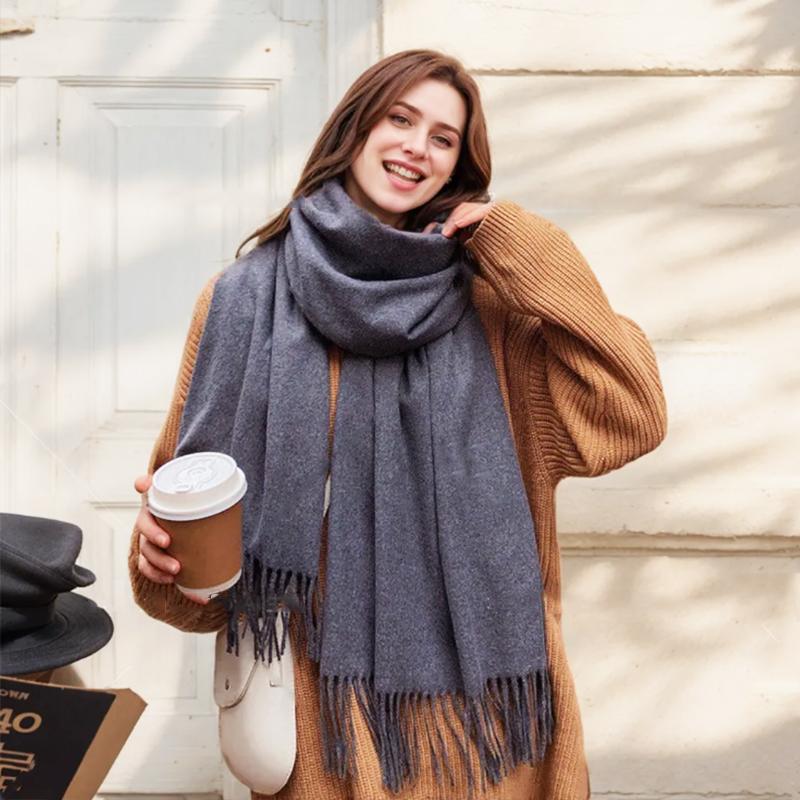 New Women's Winter Scarves Cashmere Black Scarf Woman Black Cashmere Scarf Woman Ladies Scarf Warm XWJ09