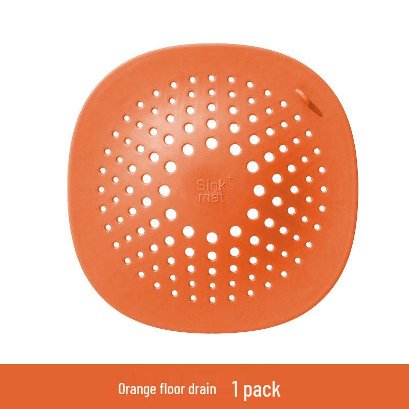 Round Bathroom Drain Cover and Filter Screen for Floor, Sink, and Washbasin оранжевый
