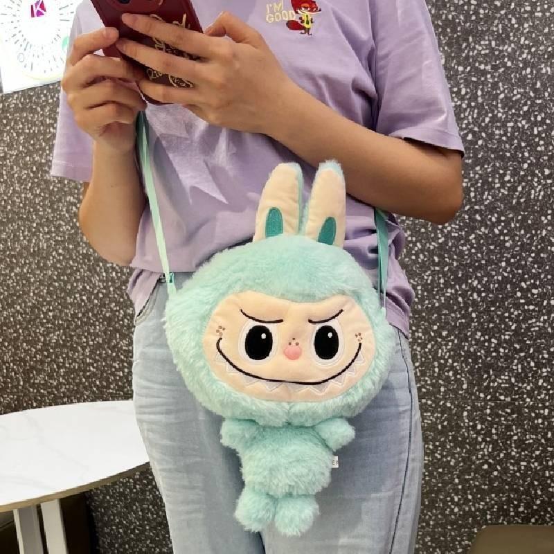 Adorable Plush Cartoon Crossbody Bag For Girls Soft And Stylish Labbubu Storage Pouch